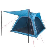 vidaXL Cort camping, 4 persoane, albastru, impermeabil, setare rapidă