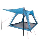 vidaXL Cort camping, 4 persoane, albastru, impermeabil, setare rapidă