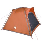 vidaXL Cort camping, 4 persoane, gri/oranj, impermeabil, setare rapidă