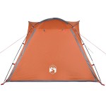 vidaXL Cort camping, 4 persoane, gri/oranj, impermeabil, setare rapidă