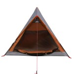 vidaXL Cort de camping pentru 2 persoane, gri/portocaliu, impermeabil