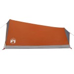 vidaXL Cort de camping pentru 2 persoane, gri/portocaliu, impermeabil