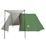 vidaXL Cort de camping pentru 3 persoane, verde, impermeabil