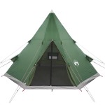 vidaXL Cort de camping tipi pentru 4 persoane, verde, impermeabil