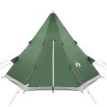 vidaXL Cort de camping tipi pentru 4 persoane, verde, impermeabil