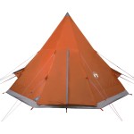 vidaXL Cort de camping tipi pentru 4 persoane, portocaliu, impermeabil