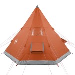vidaXL Cort de camping tipi pentru 4 persoane, portocaliu, impermeabil