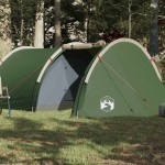vidaXL Cort de camping tunel pentru 4 persoane, verde, impermeabil vidaXL Cort de camping tunel pentru 4 persoane, verde, impermeabil