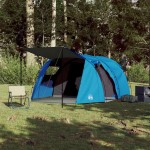 vidaXL Cort de camping tunel pentru 4 persoane, albastru, impermeabil vidaXL Cort de camping tunel pentru 4 persoane, albastru, impermeabil
