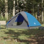 vidaXL Cort de camping cupolă pentru 3 persoane, albastru, impermeabil