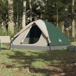 vidaXL Cort de camping cupolă 6 persoane, verde, impermeabil