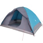 vidaXL Cort de camping cupolă pentru 6 persoane, albastru, impermeabil