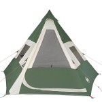 vidaXL Cort de camping tipi pentru 7 persoane, verde, impermeabil
