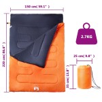 vidaXL Sac de dormit dublu cu perne de camping, adulți, 3-4 anotimpuri