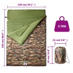 vidaXL Sac de dormit dublu cu perne de camping, adulți, 3-4 anotimpuri vidaXL Sac de dormit dublu cu perne de camping, adulți, 3-4 anotimpuri