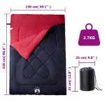 vidaXL Sac de dormit dublu cu perne de camping, adulți, 3-4 anotimpuri