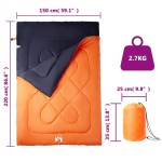 vidaXL Sac de dormit dublu cu perne de camping, adulți, 3-4 anotimpuri