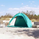 vidaXL Cort de plajă, verde marin, impermeabil