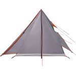 vidaXL Cort de camping pentru 2 persoane, gri/portocaliu, impermeabil