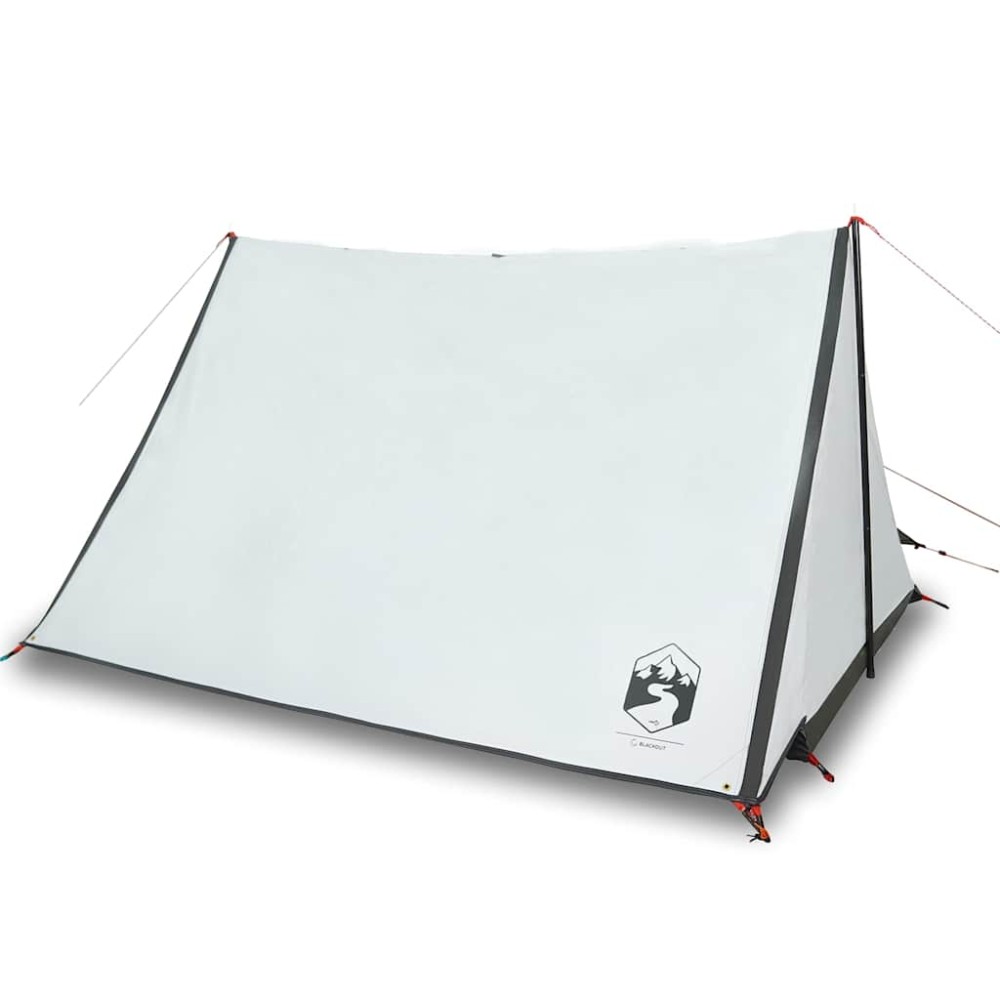 vidaXL Cort camping, 2 persoane, alb, țesătură opacă, impermeabil