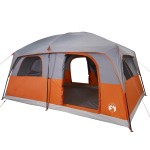 vidaXL Cort de camping pentru 8 persoane, gri/portocaliu, impermeabil