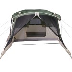 vidaXL Cort de camping cu verandă 4 persoane, verde, impermeabil