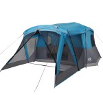 vidaXL Cort de camping cu verandă 4 persoane, albastru, impermeabil vidaXL Cort de camping cu verandă 4 persoane, albastru, impermeabil
