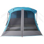 vidaXL Cort de camping cu verandă 4 persoane, albastru, impermeabil vidaXL Cort de camping cu verandă 4 persoane, albastru, impermeabil