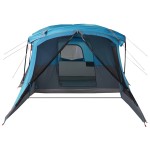 vidaXL Cort de camping cu verandă 4 persoane, albastru, impermeabil vidaXL Cort de camping cu verandă 4 persoane, albastru, impermeabil