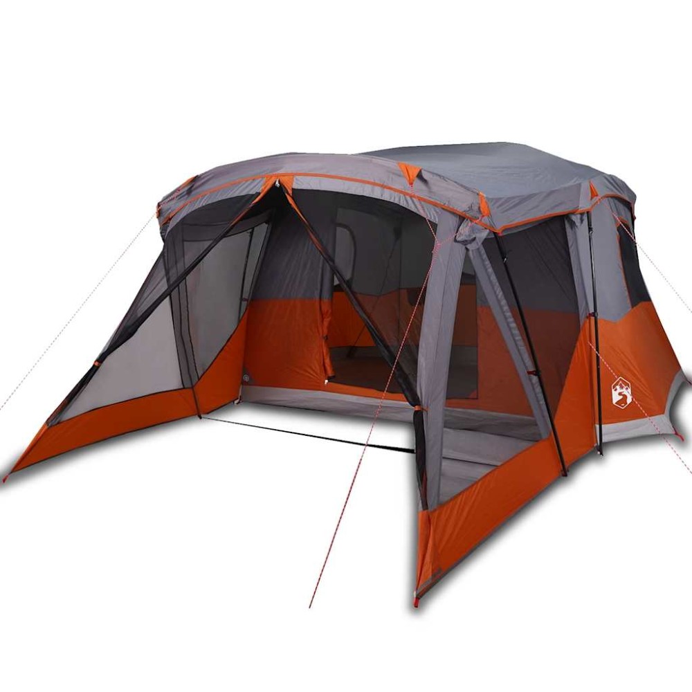 vidaXL Cort de camping cu verandă 4 persoane, portocaliu, impermeabil