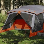 vidaXL Cort de camping cu verandă 4 persoane, portocaliu, impermeabil vidaXL Cort de camping cu verandă 4 persoane, portocaliu, impermeabil