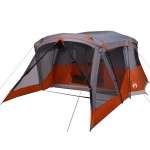 vidaXL Cort de camping cu verandă 4 persoane, portocaliu, impermeabil vidaXL Cort de camping cu verandă 4 persoane, portocaliu, impermeabil