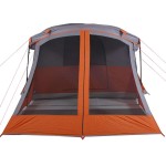 vidaXL Cort de camping cu verandă 4 persoane, portocaliu, impermeabil vidaXL Cort de camping cu verandă 4 persoane, portocaliu, impermeabil