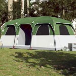 vidaXL Cort de familie pentru 10 persoane, verde, impermeabil vidaXL Cort de familie pentru 10 persoane, verde, impermeabil