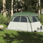 vidaXL Cort de familie pentru 6 persoane, verde, impermeabil vidaXL Cort de familie pentru 6 persoane, verde, impermeabil