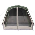 vidaXL Cort de familie cu verandă 6 persoane, verde, impermeabil vidaXL Cort de familie cu verandă 6 persoane, verde, impermeabil