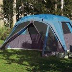 vidaXL Cort de familie cu verandă 6 persoane, albastru, impermeabil vidaXL Cort de familie cu verandă 6 persoane, albastru, impermeabil