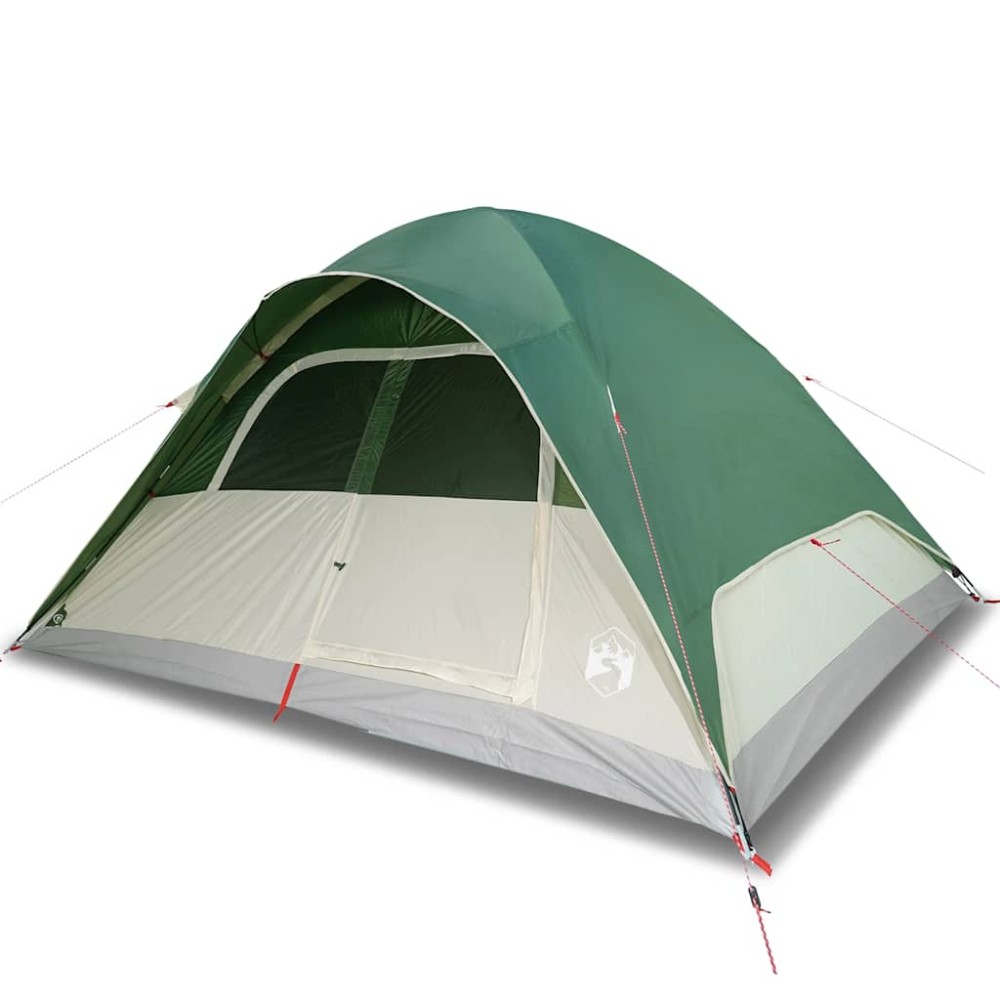 vidaXL Cort de camping cupolă pentru 6 persoane, verde, impermeabil