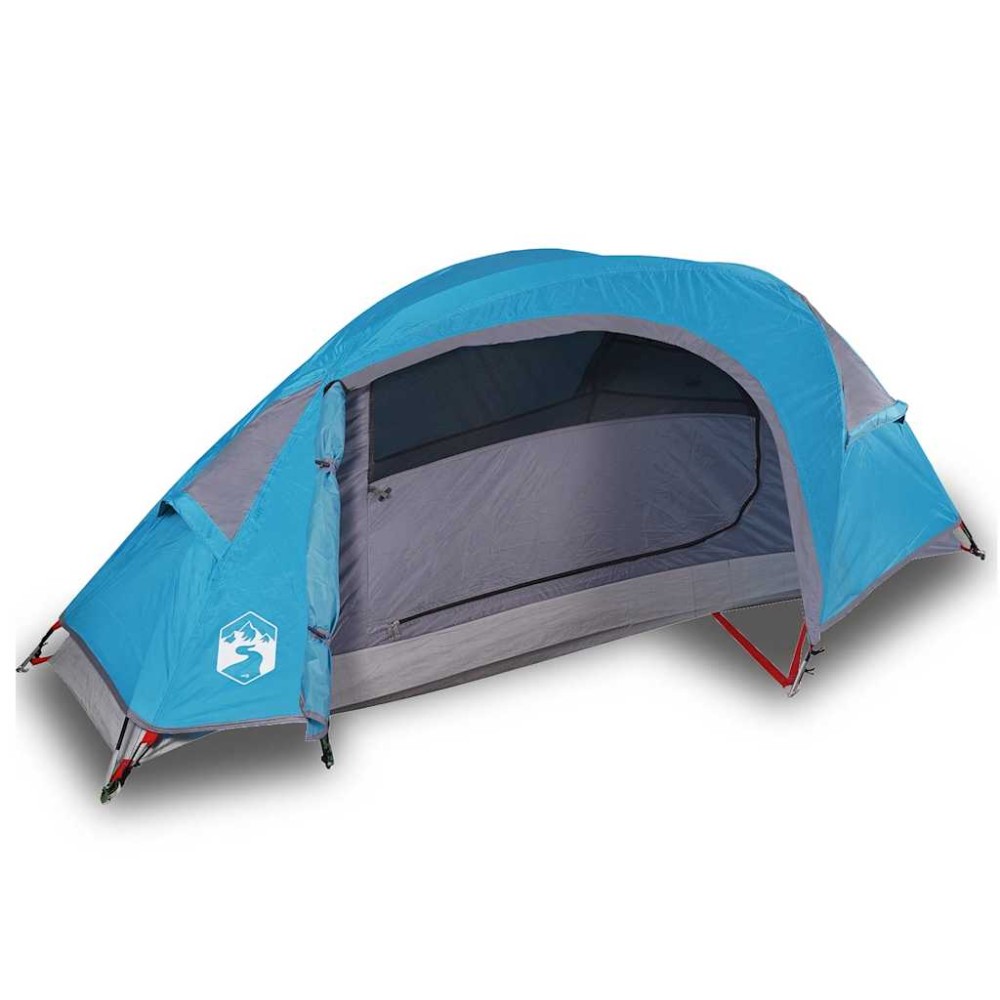 vidaXL Cort de camping cupolă pentru 1 persoană, albastru, impermeabil
