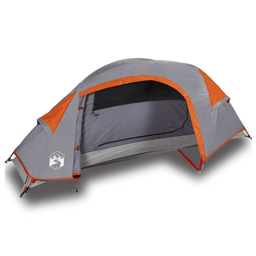 vidaXL Cort de camping pentru 1 persoană, portocaliu, impermeabil