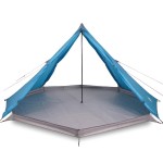 vidaXL Cort de familie Tipi pentru 8 persoane, albastru, impermeabil vidaXL Cort de familie Tipi pentru 8 persoane, albastru, impermeabil