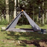 vidaXL Cort de familie Tipi pentru 8 persoane gri impermeabil vidaXL Cort de familie Tipi pentru 8 persoane gri impermeabil