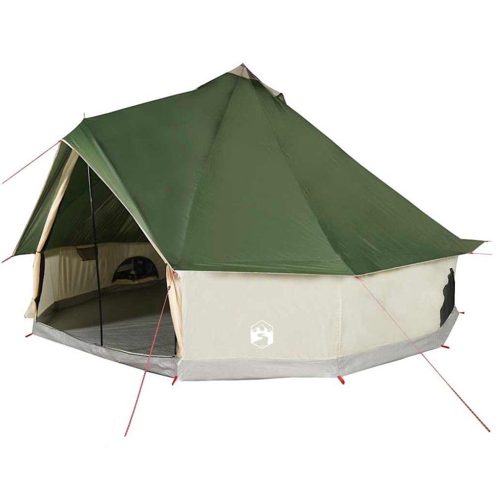 vidaXL Cort de familie Tipi pentru 6 persoane, verde, impermeabil