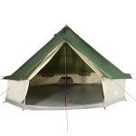 vidaXL Cort de familie Tipi pentru 8 persoane, verde, impermeabil vidaXL Cort de familie Tipi pentru 8 persoane, verde, impermeabil