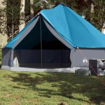 vidaXL Cort de familie Tipi pentru 8 persoane, albastru, impermeabil vidaXL Cort de familie Tipi pentru 8 persoane, albastru, impermeabil