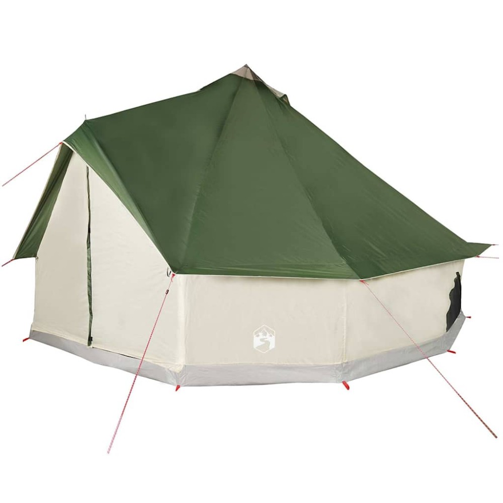 vidaXL Cort de familie Tipi pentru 12 persoane, verde, impermeabil