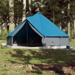 vidaXL Cort de familie Tipi pentru 12 persoane, albastru, impermeabil vidaXL Cort de familie Tipi pentru 12 persoane, albastru, impermeabil