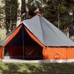 vidaXL Cort de familie Tipi pentru 12 persoane gri impermeabil vidaXL Cort de familie Tipi pentru 12 persoane gri impermeabil
