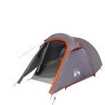 vidaXL Cort de camping tunel 3 persoane, gri/portocaliu, impermeabil
