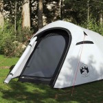 vidaXL Cort camping tunel 3 persoane, alb, țesătură opacă, impermeabil vidaXL Cort camping tunel 3 persoane, alb, țesătură opacă, impermeabil